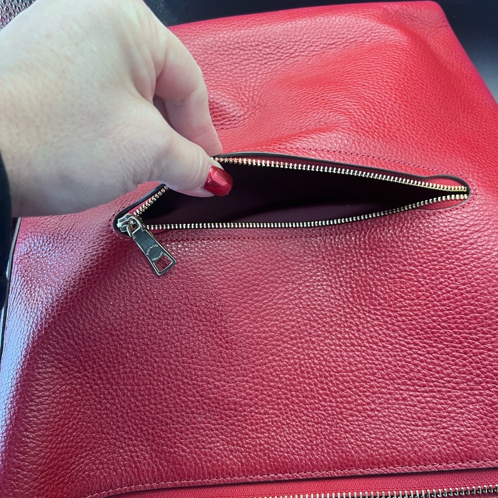 Coach Women's Magenta Leather Crossbody Bag - Picture 10 of 12
